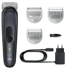 Braun BG3340 BodyGroomer Series 3 Recortadora Corporal para Hombre con Batería Recargable y 3 Accesorios